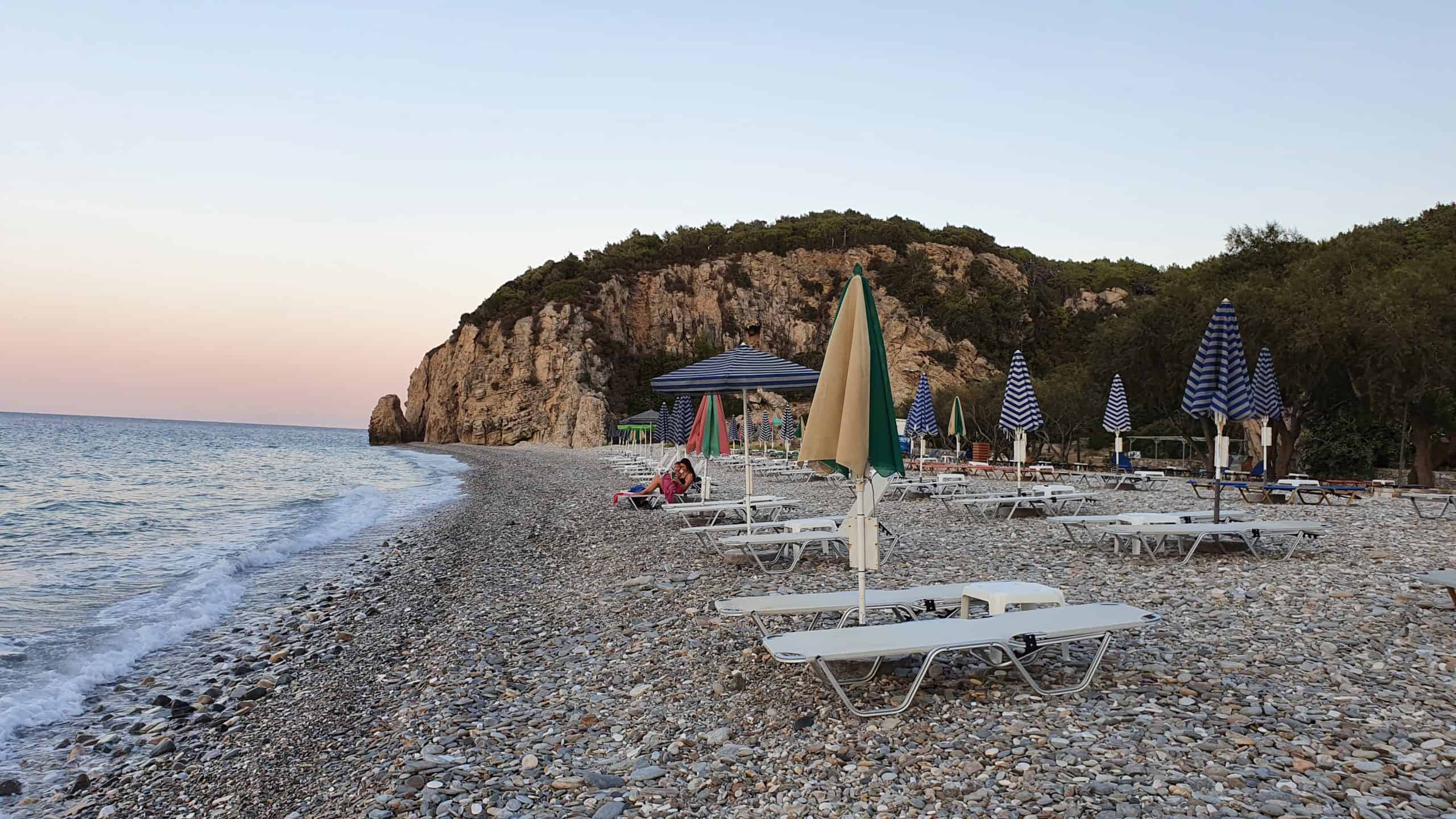 Tsampou Beach at sunset, Samos, Greece