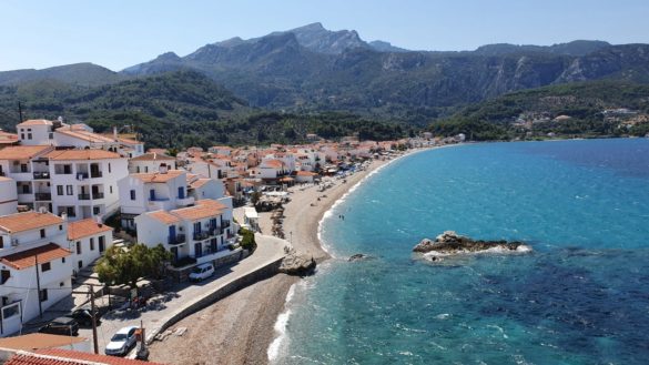 View of Kokkari beach