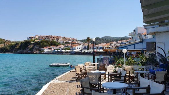 Tables at Kokkari Harbour