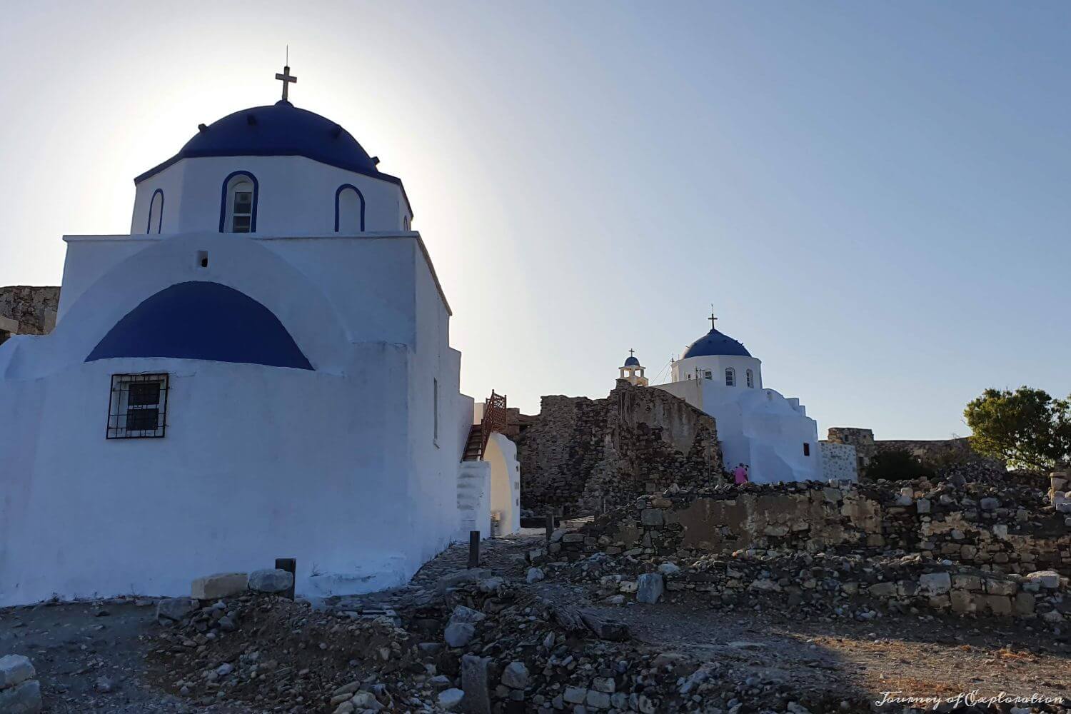 The two churches inside the castle of Astypalea