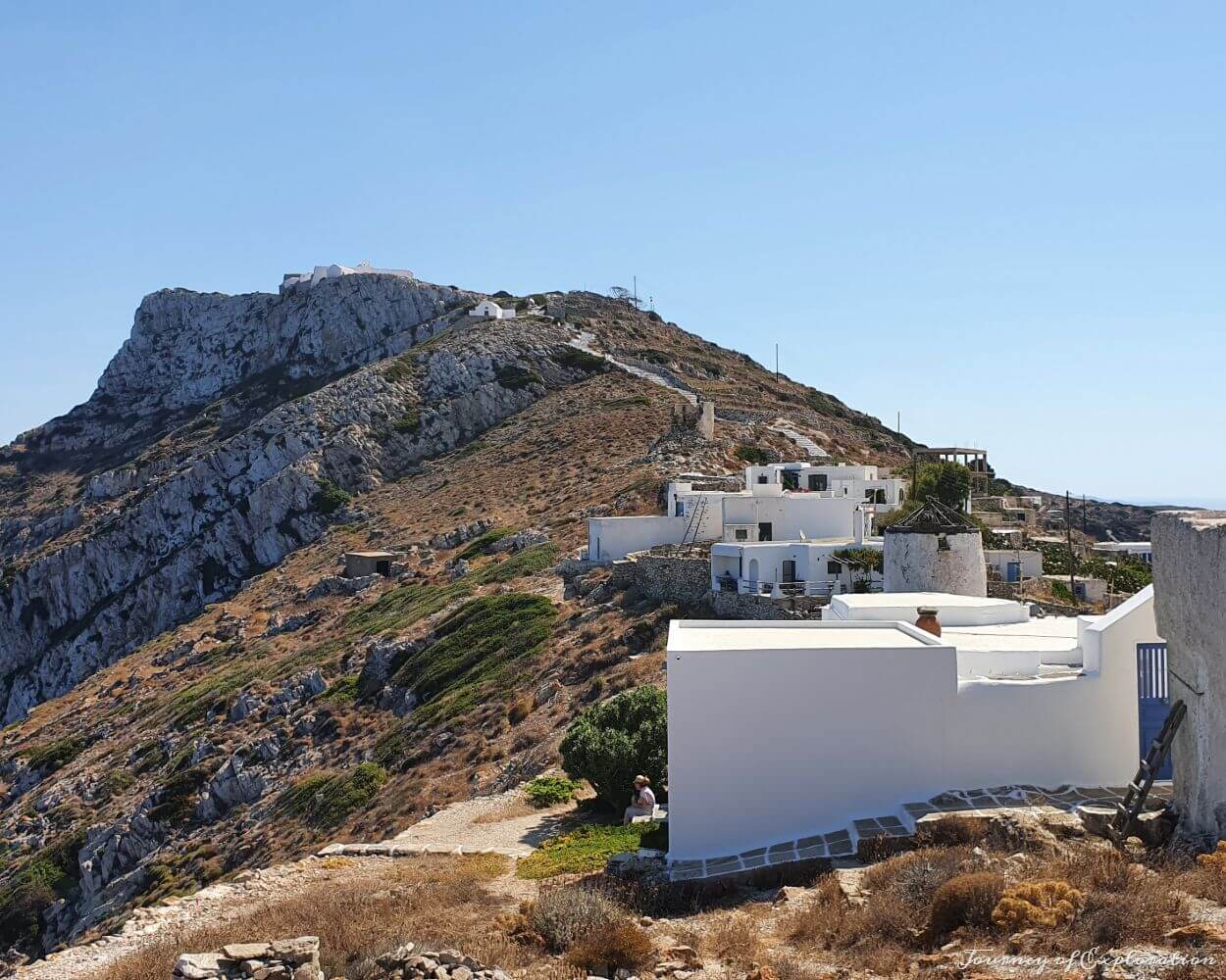 Looking towards the Monastery of Zoodohos Pigi at the top of the rock