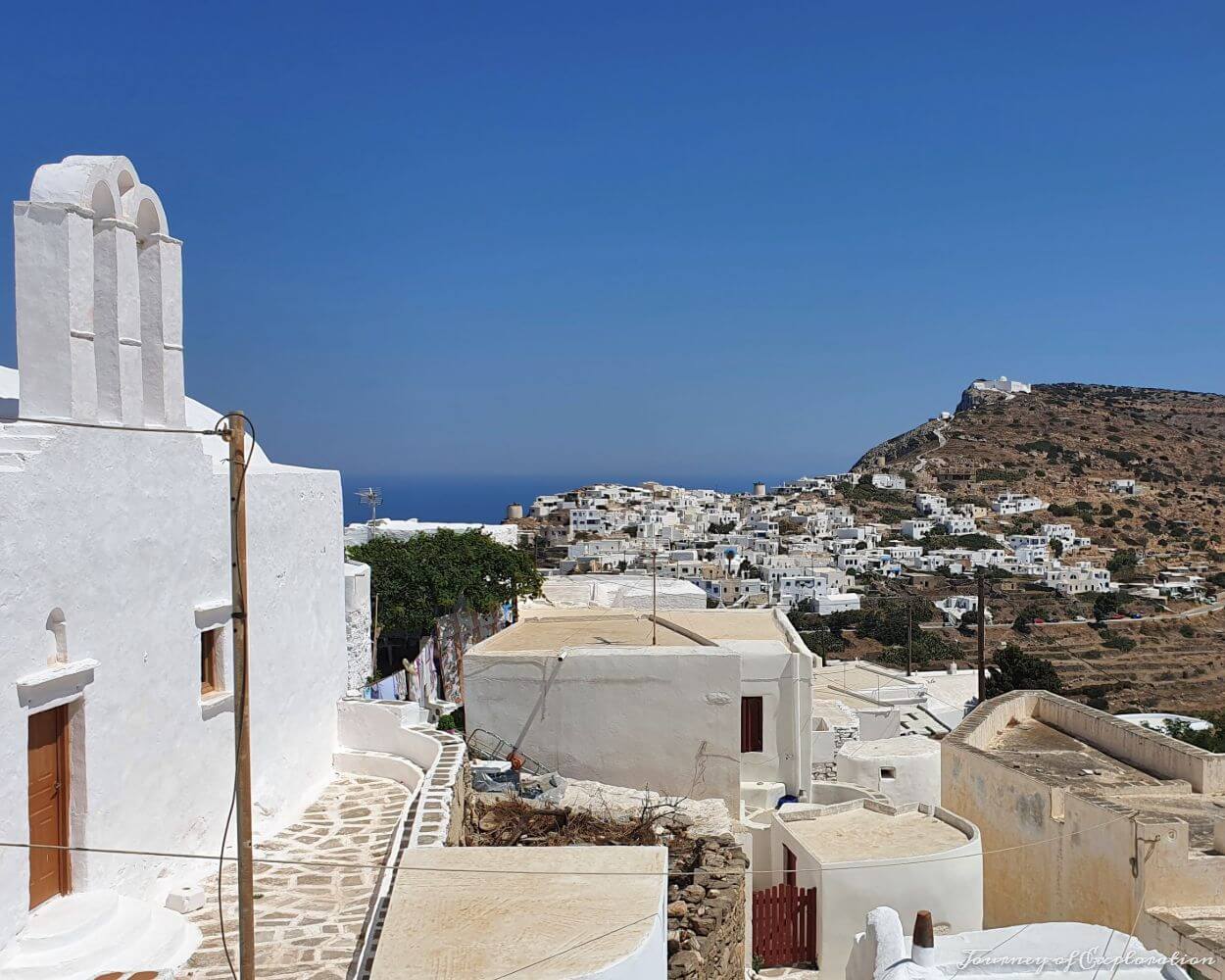 View of Kastro from Chorio in Sikinos