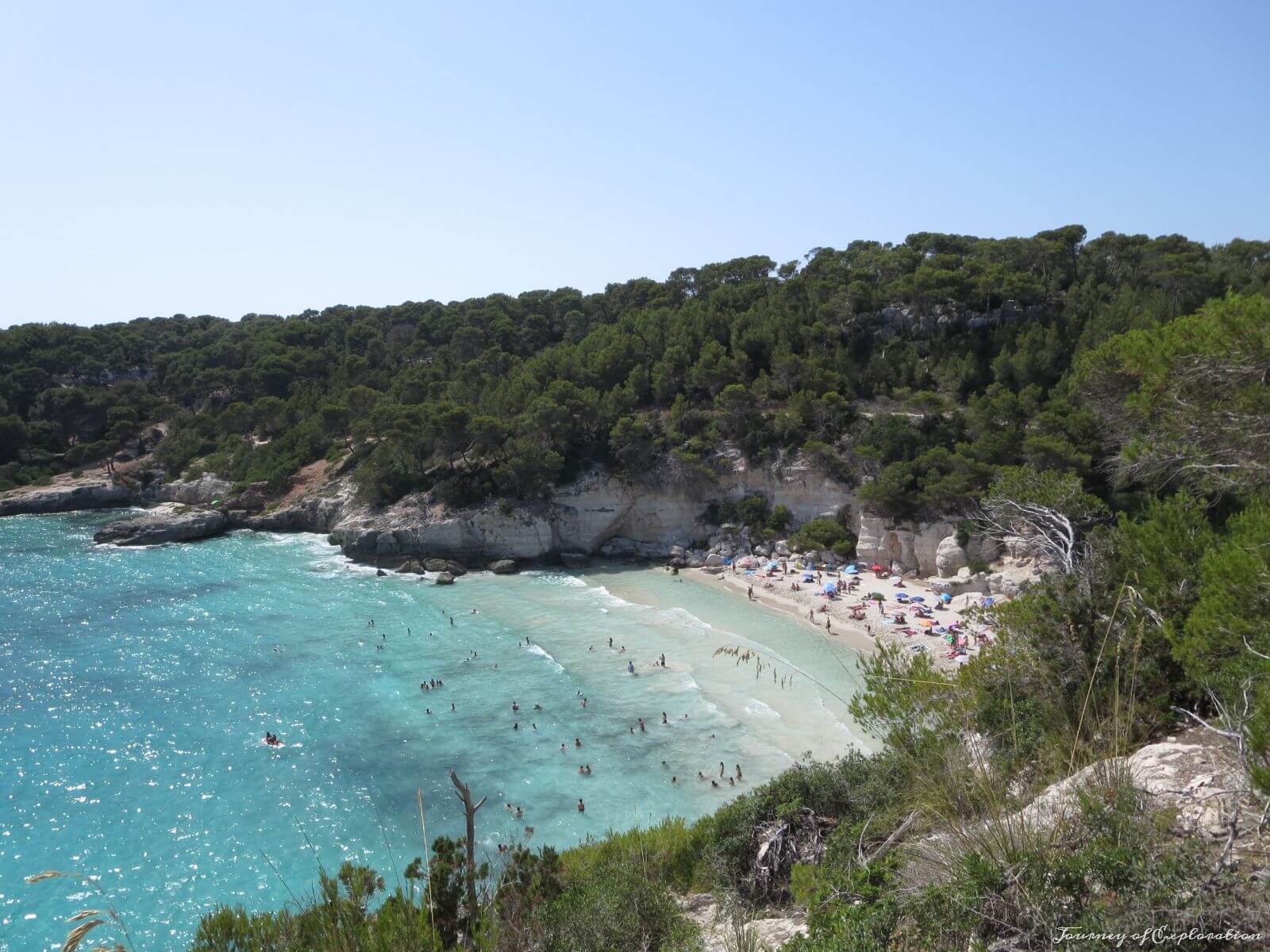 White sandy beach of Cala Mitjana, Menorca