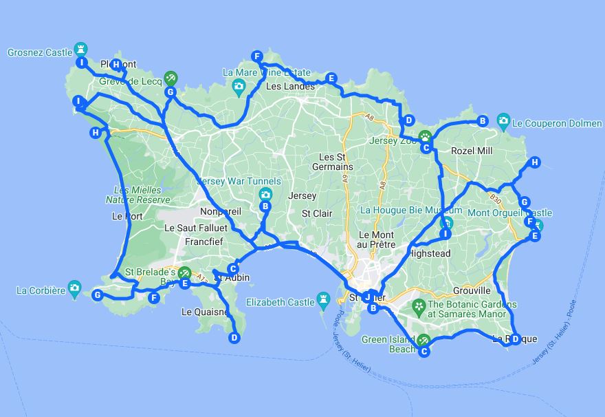 Jersey Driving Itinerary