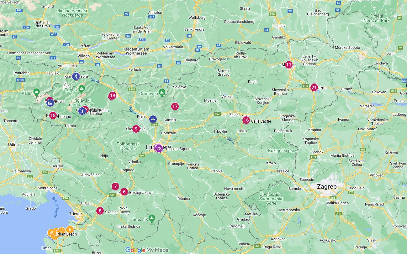 slovenia tourist map