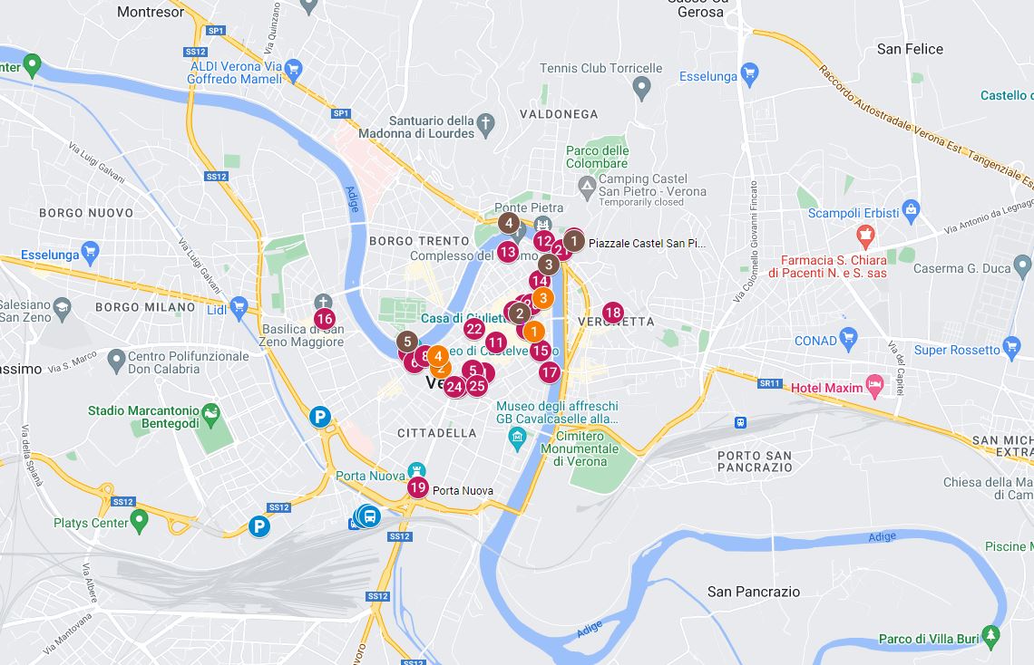 Verona Tourist Map