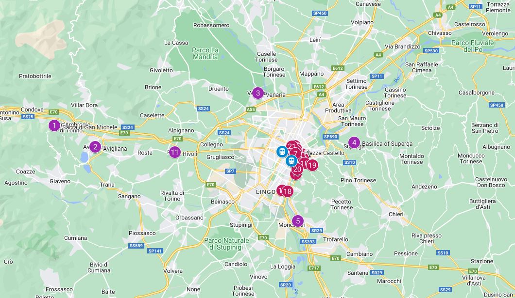 Turin Tourist Map