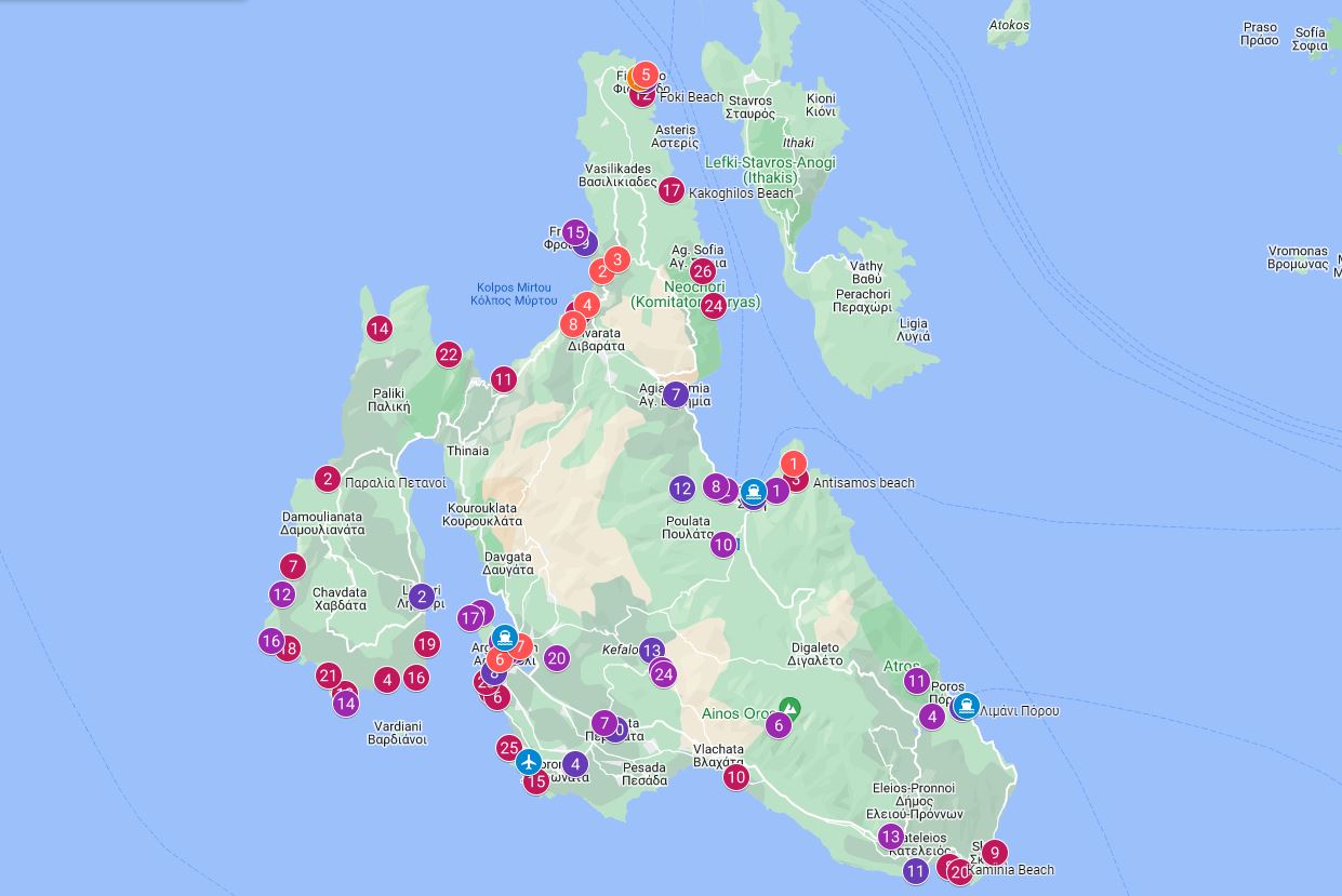 Kefalonia Tourist Map