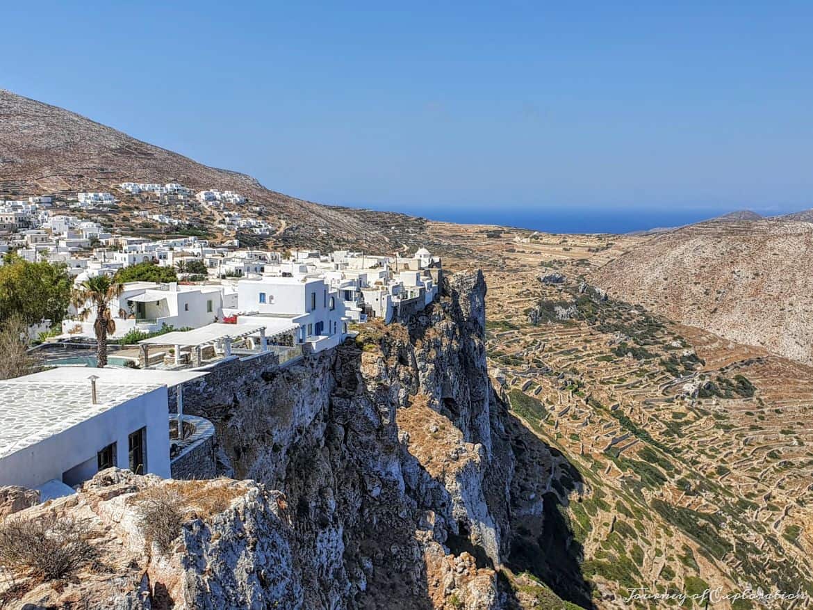 Houses by the cliff in Chora, Folegandros