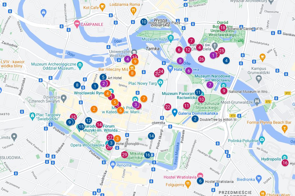 Wroclaw Tourist Map