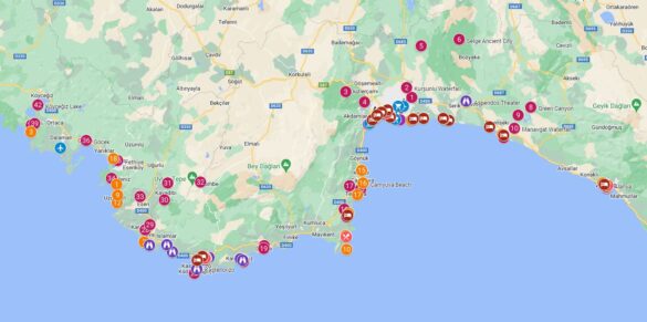 Antalya Tourist Map