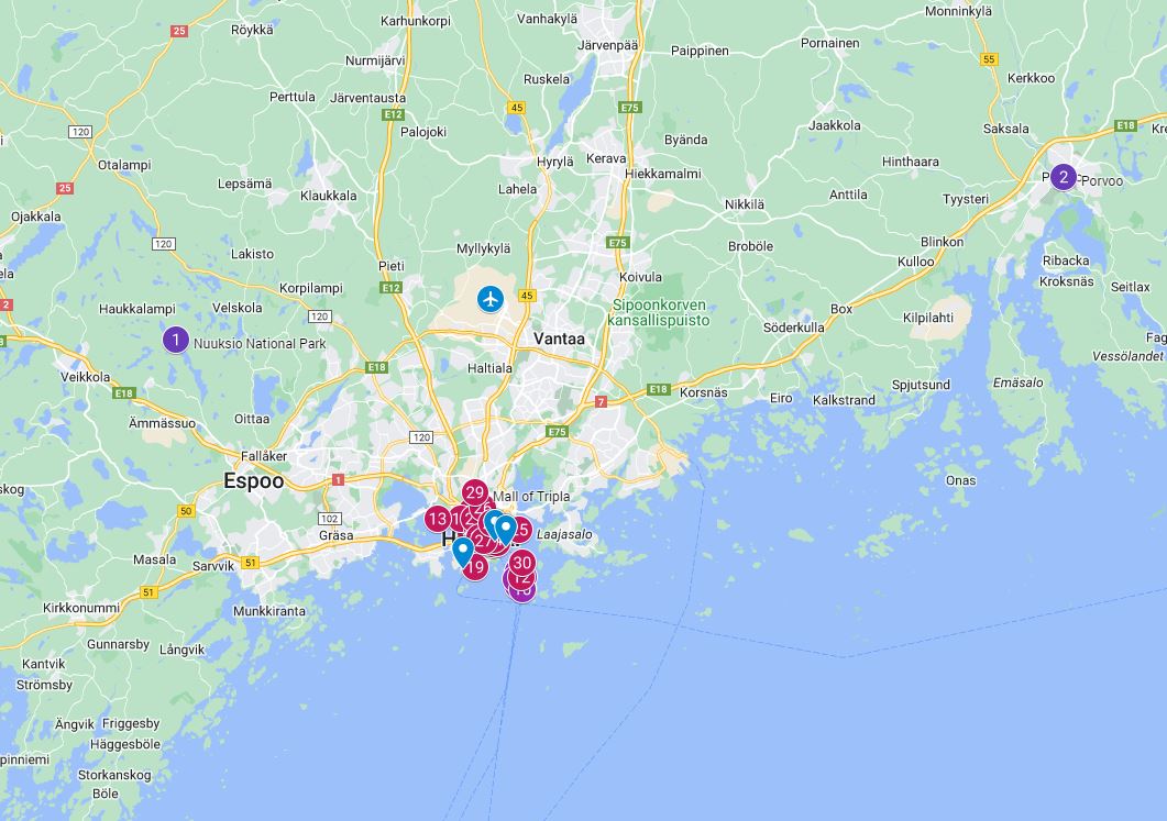 Helsinki Tourist Map