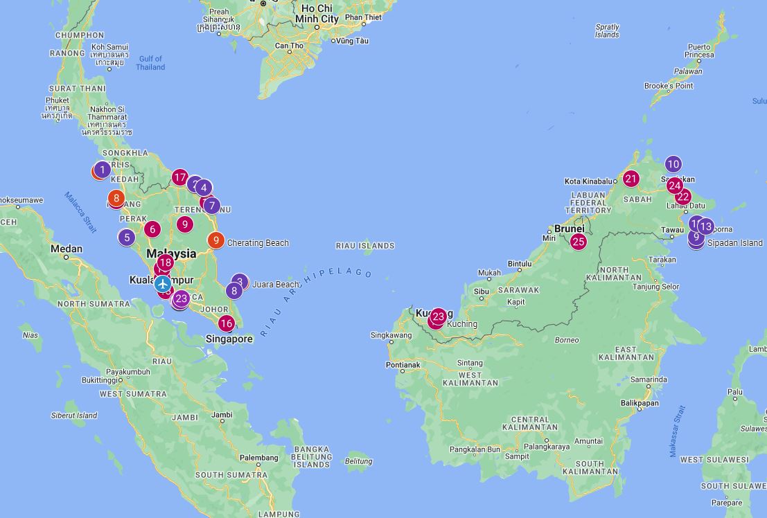 Malaysia Tourist Map