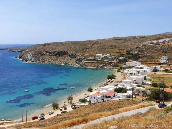 View of Megali Ammos Beach in Kanala, Kythnos