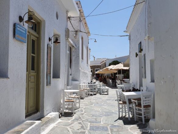 A traditional narrow alley in Chora, Kythnos