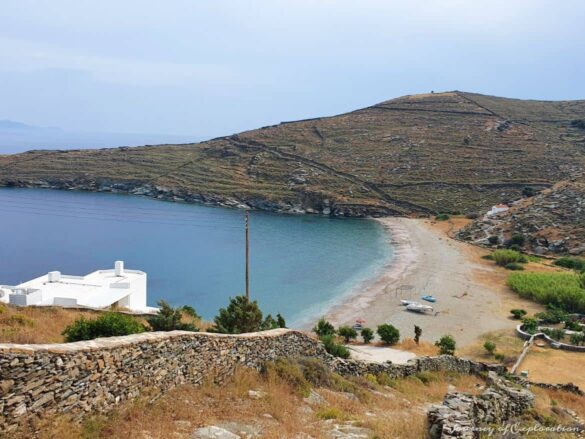 View of Skylou Beach, Kythnos, Greece