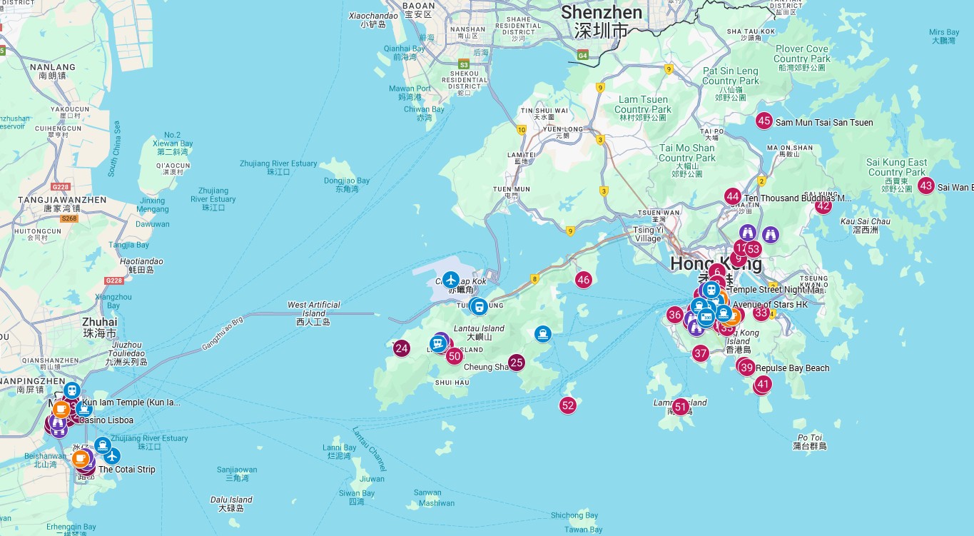 Hong Kong Tourist Map