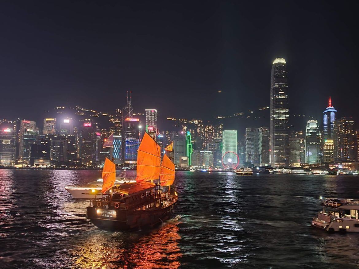 Victoria Harbour by night, Hong Kong